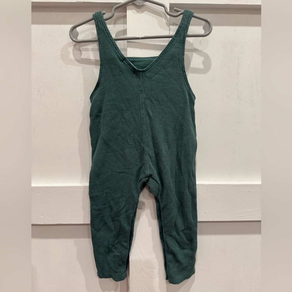 Angel Dear Forest Green Kids Overalls - Picture 2 of 4